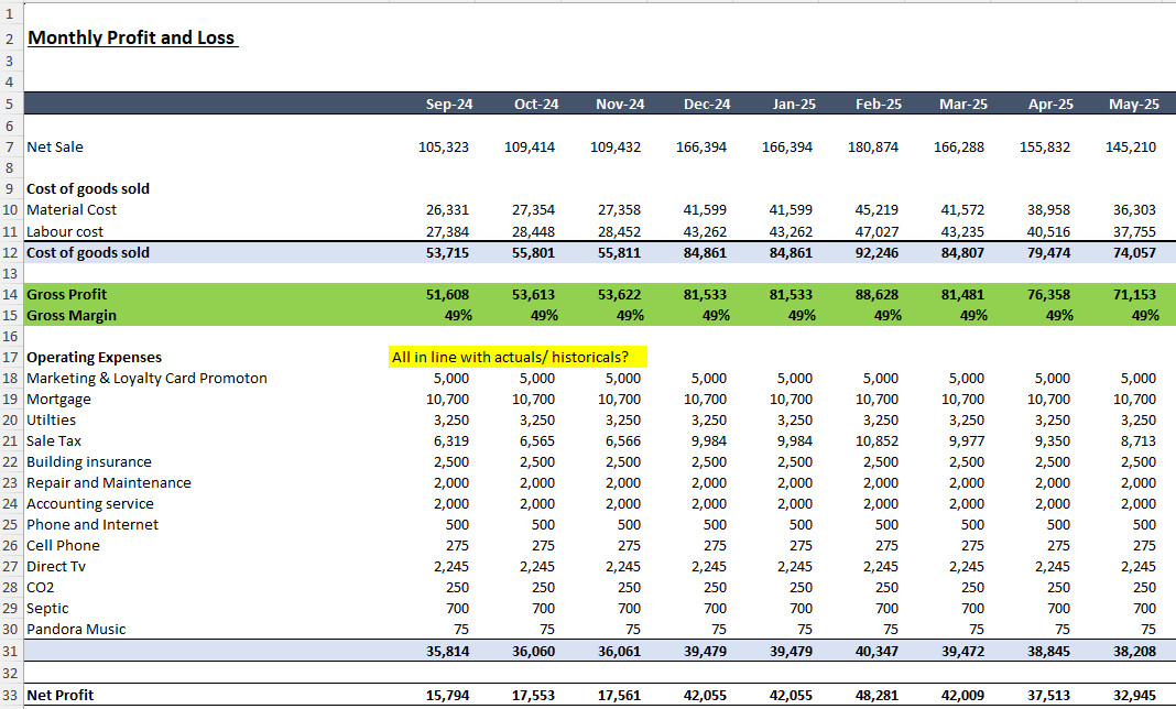 Excel Financial Model